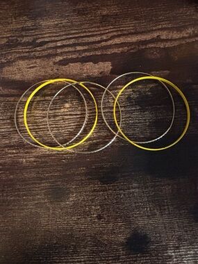 Set of 6 Yellow and Gold Tone Bangle Bracelets